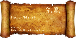 Helt Márk névjegykártya